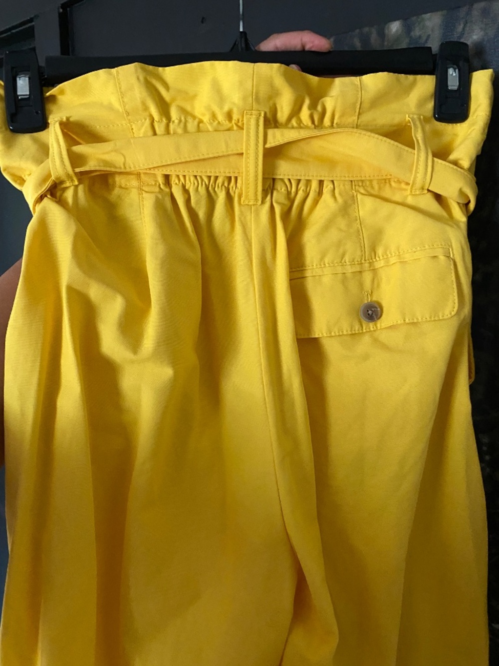 Banana republic yellow wide leg paper bag waist pants size 6 - Picture 3 of 4